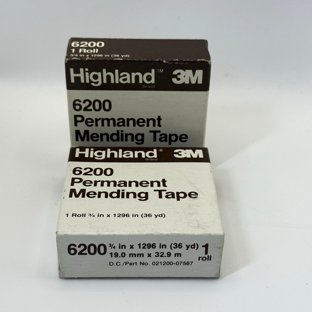 VTG 3M Highland‎ 6200 Permanent Mending Tape 3/4"x1296" USA NOS Sealed Roll